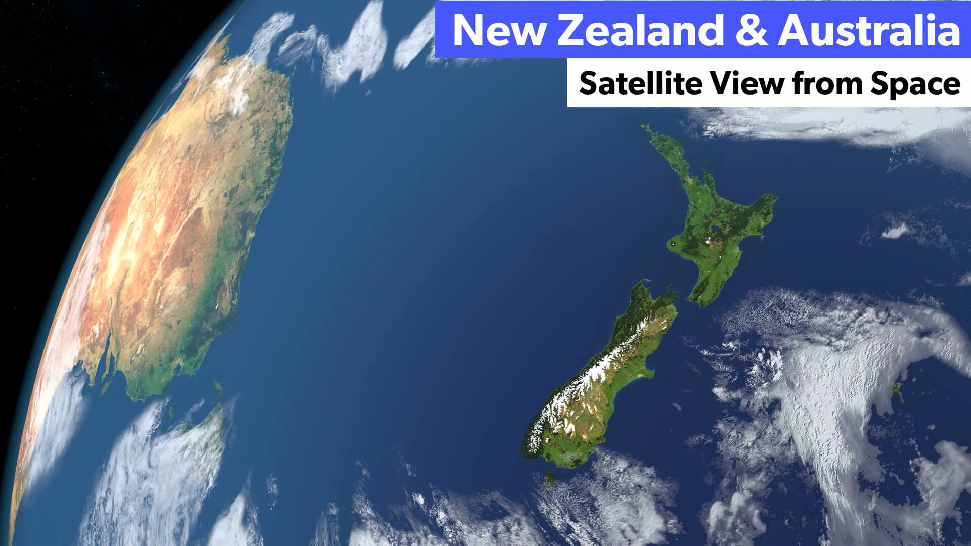 New Zealand and Australia Satellite Image